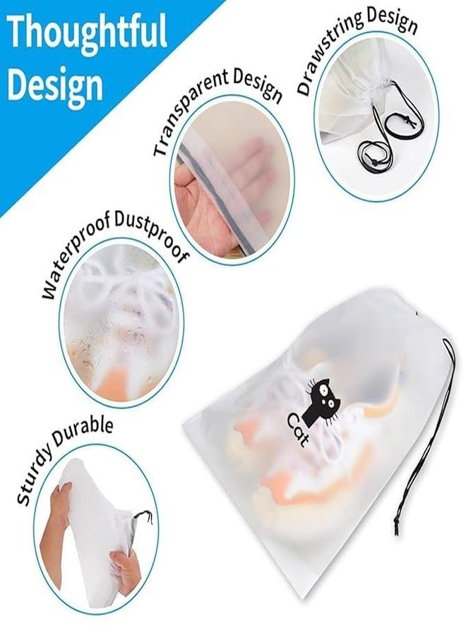 DRUDRAYA Shoe Bag Cover for Shoe Storage & Travelling Drawstring Bags Travel Pouch Large Waterproof (Cat Shoe Bag, Pack of 20) - Image 2